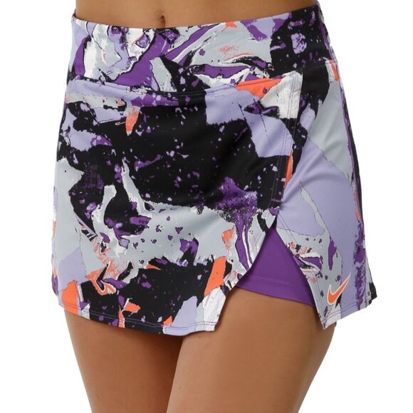 Nike Purple Abstract Print Tennis Skort With Inner Shorts Size M - Picture 1 of 6